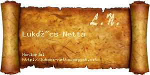 Lukács Netta névjegykártya