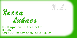 netta lukacs business card